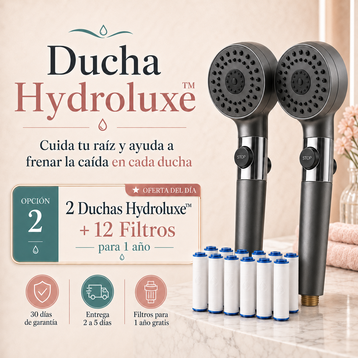 Ducha Hydroluxe™ – Cuida tu raíz y ayuda a frenar la caída en cada ducha