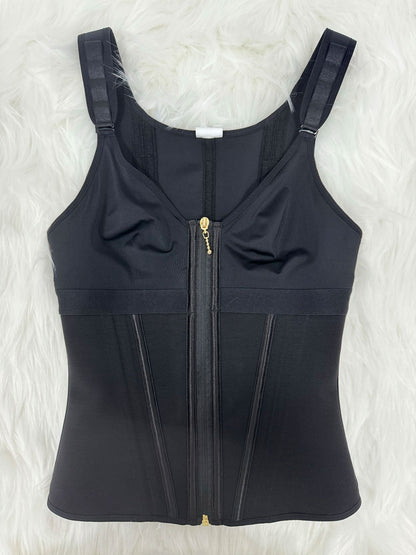 Chaleco de látex con corsé y sujetador