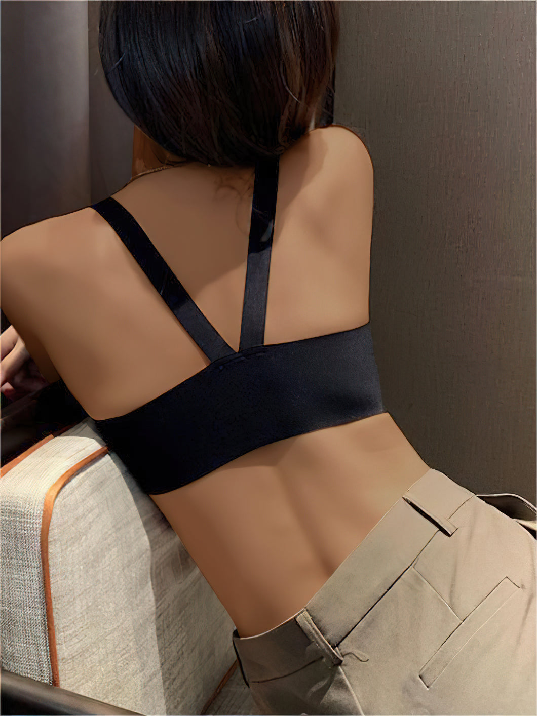 Sujetador push up para mujer Push Up Cobertura completa Cuello en V Halter sexy