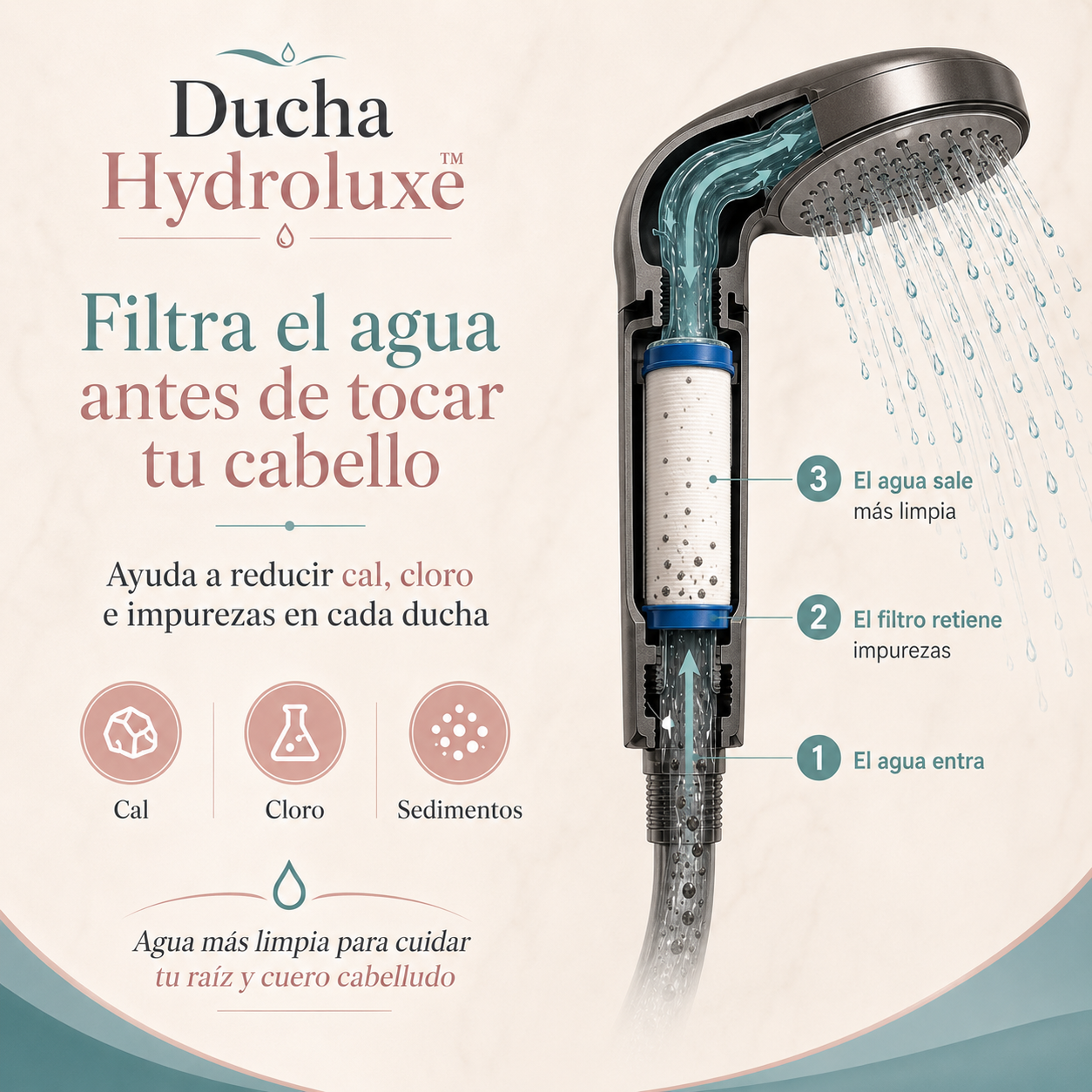 Ducha Hydroluxe™ – Cuida tu raíz y ayuda a frenar la caída en cada ducha
