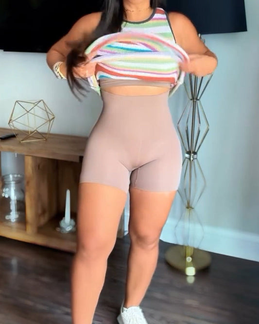 Pantalones cortos sin costuras con cintura alta que levantan la cadera