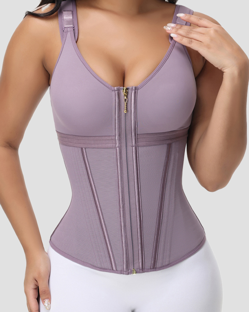 Chaleco de látex con corsé y sujetador