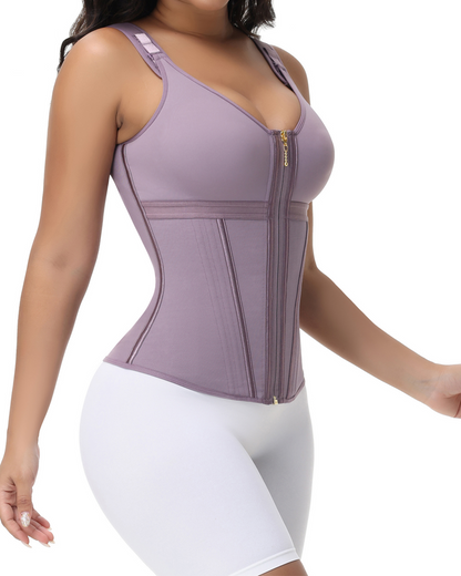 Chaleco de látex con corsé y sujetador