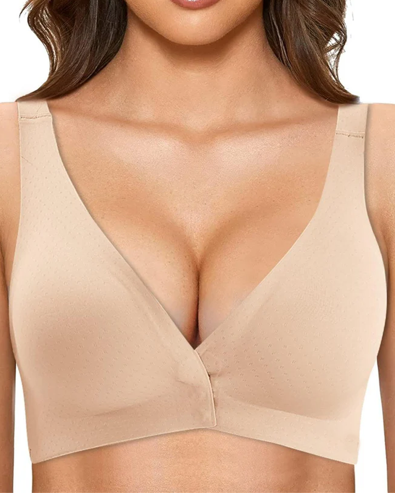 Sujetador push up para mujer Push Up Cobertura completa Cuello en V Halter sexy